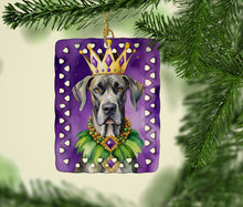 Load image into Gallery viewer, Great Dane King of Mardi Gras Porcelain Ornament