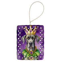 Load image into Gallery viewer, Great Dane King of Mardi Gras Porcelain Ornament