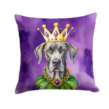 Load image into Gallery viewer, Great Dane King of Mardi Gras Throw Pillow - 14x14 Decorative Pillow – Art for Your Home &amp; Patio