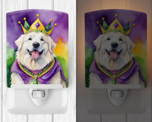 Load image into Gallery viewer, Great Pyrenees King of Mardi Gras Ceramic Night Light