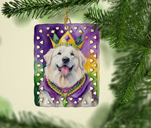 Load image into Gallery viewer, Great Pyrenees King of Mardi Gras Porcelain Ornament