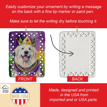 Load image into Gallery viewer, Great Pyrenees King of Mardi Gras Porcelain Ornament