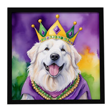 Load image into Gallery viewer, Great Pyrenees King of Mardi Gras Framed Metal Print