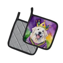Load image into Gallery viewer, Great Pyrenees King of Mardi Gras Pot Holders - Set of 2 Decorative Kitchen Helpers | Made in the USA