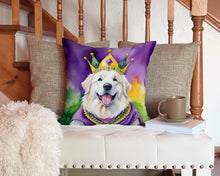 Load image into Gallery viewer, Great Pyrenees King of Mardi Gras Throw Pillow - 14x14 Decorative Pillow – Art for Your Home &amp; Patio