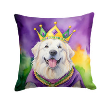 Load image into Gallery viewer, Great Pyrenees King of Mardi Gras Throw Pillow - 14x14 Decorative Pillow – Art for Your Home &amp; Patio