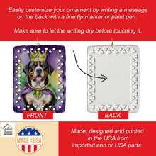Load image into Gallery viewer, Greater Swiss Mountain Dog King of Mardi Gras Porcelain Ornament
