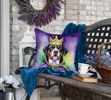 Load image into Gallery viewer, Greater Swiss Mountain Dog King of Mardi Gras Throw Pillow