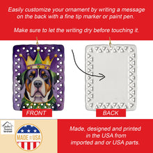 Load image into Gallery viewer, Greater Swiss Mountain Dog King of Mardi Gras Porcelain Ornament