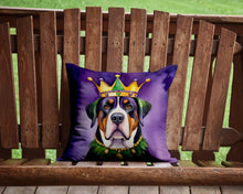 Load image into Gallery viewer, Greater Swiss Mountain Dog King of Mardi Gras Throw Pillow - 14x14 Decorative Pillow – Art for Your Home &amp; Patio