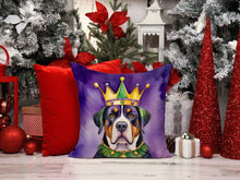 Load image into Gallery viewer, Greater Swiss Mountain Dog King of Mardi Gras Throw Pillow - 14x14 Decorative Pillow – Art for Your Home &amp; Patio