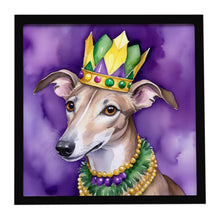Load image into Gallery viewer, Greyhound King of Mardi Gras Framed Metal Print