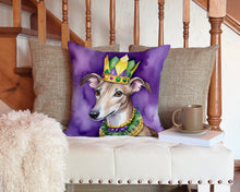 Load image into Gallery viewer, Greyhound King of Mardi Gras Throw Pillow - 14x14 Decorative Pillow – Art for Your Home &amp; Patio