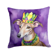 Load image into Gallery viewer, Greyhound King of Mardi Gras Throw Pillow - 14x14 Decorative Pillow – Art for Your Home &amp; Patio