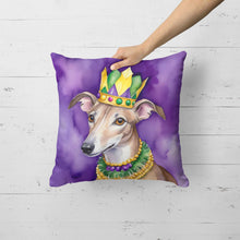 Load image into Gallery viewer, Greyhound King of Mardi Gras Throw Pillow