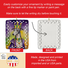 Load image into Gallery viewer, Greyhound King of Mardi Gras Porcelain Ornament