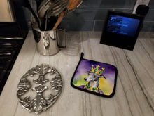 Load image into Gallery viewer, Greyhound King of Mardi Gras Pot Holders - Set of 2 Decorative Kitchen Helpers | Made in the USA