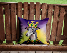 Load image into Gallery viewer, Greyhound King of Mardi Gras Throw Pillow - 14x14 Decorative Pillow – Art for Your Home &amp; Patio