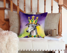 Load image into Gallery viewer, Greyhound King of Mardi Gras Throw Pillow - 14x14 Decorative Pillow – Art for Your Home &amp; Patio