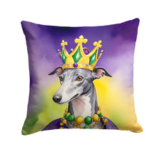 Load image into Gallery viewer, Greyhound King of Mardi Gras Throw Pillow - 14x14 Decorative Pillow – Art for Your Home &amp; Patio