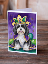 Load image into Gallery viewer, Havanese King of Mardi Gras Greeting Cards - Blank Note Cards – 8-Pack of Artist-Designed Cards with Envelopes