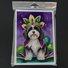 Load image into Gallery viewer, Havanese King of Mardi Gras Greeting Cards - Blank Note Cards – 8-Pack of Artist-Designed Cards with Envelopes