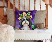 Load image into Gallery viewer, Havanese King of Mardi Gras Throw Pillow - 14x14 Decorative Pillow – Art for Your Home &amp; Patio