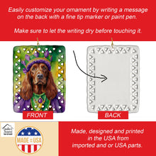 Load image into Gallery viewer, Irish Setter King of Mardi Gras Porcelain Ornament