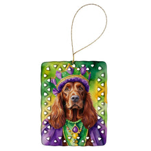 Load image into Gallery viewer, Irish Setter King of Mardi Gras Porcelain Ornament