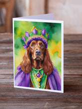 Load image into Gallery viewer, Irish Setter King of Mardi Gras Greeting Cards - Blank Note Cards – 8-Pack of Artist-Designed Cards with Envelopes