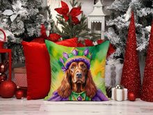 Load image into Gallery viewer, Irish Setter King of Mardi Gras Throw Pillow - 14x14 Decorative Pillow – Art for Your Home &amp; Patio