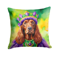 Load image into Gallery viewer, Irish Setter King of Mardi Gras Throw Pillow - 14x14 Decorative Pillow – Art for Your Home &amp; Patio