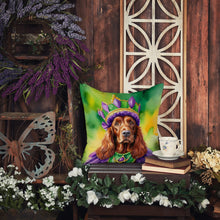 Load image into Gallery viewer, Irish Setter King of Mardi Gras Throw Pillow