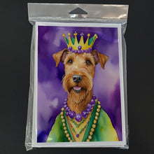 Load image into Gallery viewer, Irish Terrier King of Mardi Gras Greeting Cards - Blank Note Cards – 8-Pack of Artist-Designed Cards with Envelopes