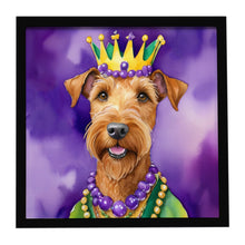 Load image into Gallery viewer, Irish Terrier King of Mardi Gras Framed Metal Print
