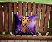 Load image into Gallery viewer, Irish Terrier King of Mardi Gras Throw Pillow - 14x14 Decorative Pillow – Art for Your Home &amp; Patio