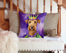 Load image into Gallery viewer, Irish Terrier King of Mardi Gras Throw Pillow - 14x14 Decorative Pillow – Art for Your Home &amp; Patio