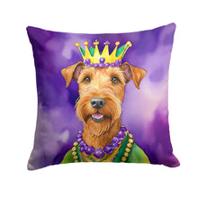 Load image into Gallery viewer, Irish Terrier King of Mardi Gras Throw Pillow - 14x14 Decorative Pillow – Art for Your Home &amp; Patio