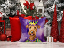 Load image into Gallery viewer, Irish Terrier King of Mardi Gras Throw Pillow