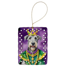 Load image into Gallery viewer, Irish Wolfhound King of Mardi Gras Porcelain Ornament
