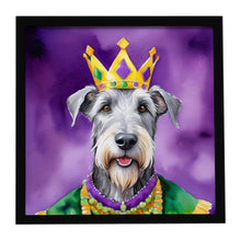 Load image into Gallery viewer, Irish Wolfhound King of Mardi Gras Framed Metal Print