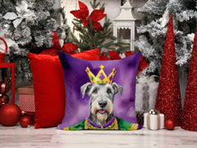 Load image into Gallery viewer, Irish Wolfhound King of Mardi Gras Throw Pillow - 14x14 Decorative Pillow – Art for Your Home &amp; Patio
