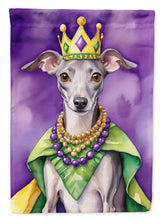 Load image into Gallery viewer, Italian Greyhound King of Mardi Gras House Flag