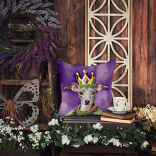 Load image into Gallery viewer, Italian Greyhound King of Mardi Gras Throw Pillow - 14x14 Decorative Pillow – Art for Your Home &amp; Patio