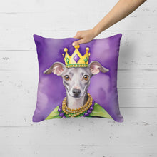 Load image into Gallery viewer, Italian Greyhound King of Mardi Gras Throw Pillow