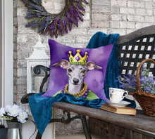 Load image into Gallery viewer, Italian Greyhound King of Mardi Gras Throw Pillow