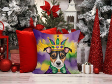 Load image into Gallery viewer, Jack Russell Terrier King of Mardi Gras Throw Pillow - 14x14 Decorative Pillow – Art for Your Home &amp; Patio