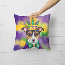 Load image into Gallery viewer, Jack Russell Terrier King of Mardi Gras Throw Pillow