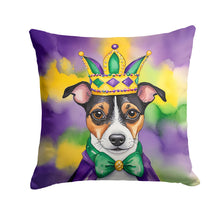 Load image into Gallery viewer, Jack Russell Terrier King of Mardi Gras Throw Pillow