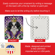Load image into Gallery viewer, Japanese Chin King of Mardi Gras Porcelain Ornament